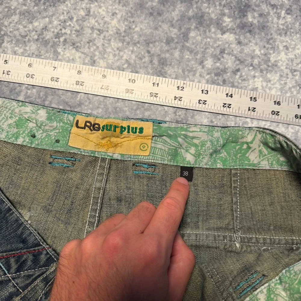 LRG Surplus Research Group Men 38 Utility Denim Jeans Blue Medium Wash Y2K Baggy
